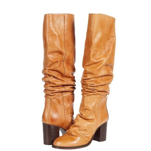 Free People Elyse Tall Boot Slouch Taupe Leather, $275 Sz 36 5.5/6 - Picture 2 of 10